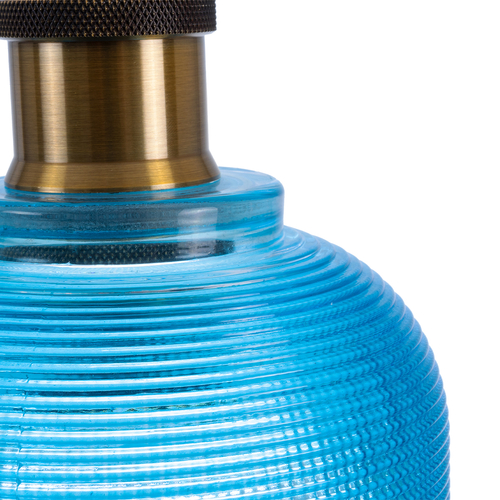 GLOBOSTAR® SEGRETO 01452 Vintage Κρεμαστό Φωτιστικό Οροφής με Ντουί 1 x E27 AC 220-240V IP20 - Μπλε & Χρυσό - Μ14 x Π14 x Υ18cm