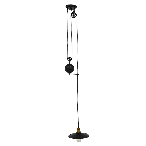 GLOBOSTAR® CARILO 01549 Vintage Κρεμαστό Φωτιστικό Οροφής με Ντουί 1 x E27 AC 220-240V IP20 - Μαύρο & Χρυσό - Μ32 x Π26 x Υ120cm