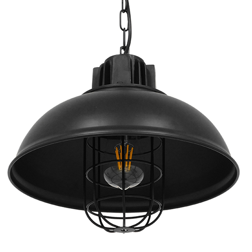 GLOBOSTAR® HARROW 01571 Vintage Κρεμαστό Φωτιστικό Οροφής με Ντουί 1 x E27 AC 220-240V IP20 - Μαύρο - Μ33 x Π33 x Υ32cm