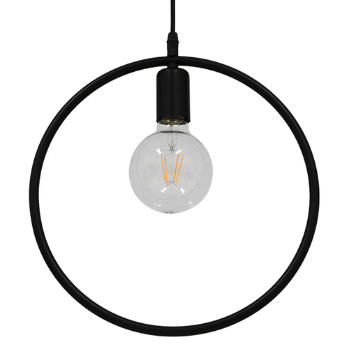 GLOBOSTAR® OMICRON 01578 Μοντέρνο Κρεμαστό Φωτιστικό Οροφής με Ντουί 1 x E27 AC 220-240V IP20 - Μαύρο - Μ33 x Π4 x Υ33cm