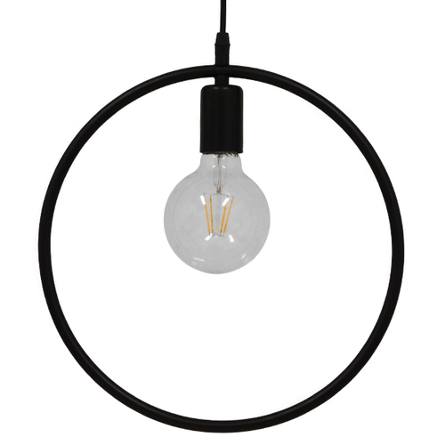 GLOBOSTAR® OMICRON 01578 Μοντέρνο Κρεμαστό Φωτιστικό Οροφής με Ντουί 1 x E27 AC 220-240V IP20 - Μαύρο - Μ33 x Π4 x Υ33cm