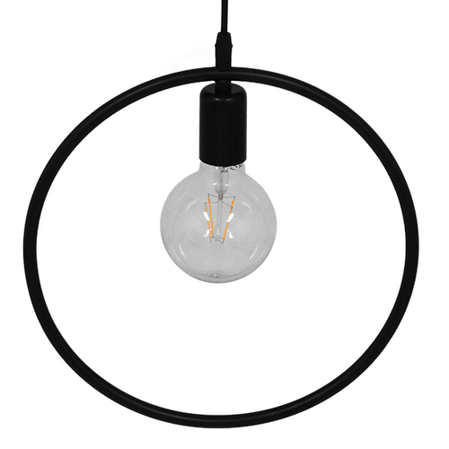 GLOBOSTAR® OMICRON 01578 Μοντέρνο Κρεμαστό Φωτιστικό Οροφής με Ντουί 1 x E27 AC 220-240V IP20 - Μαύρο - Μ33 x Π4 x Υ33cm