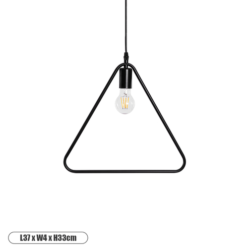 GLOBOSTAR® DELTA 01580 Μοντέρνο Κρεμαστό Φωτιστικό Οροφής με Ντουί 1 x E27 AC 220-240V IP20 - Μαύρο - Μ37 x Π4 x Υ33cm