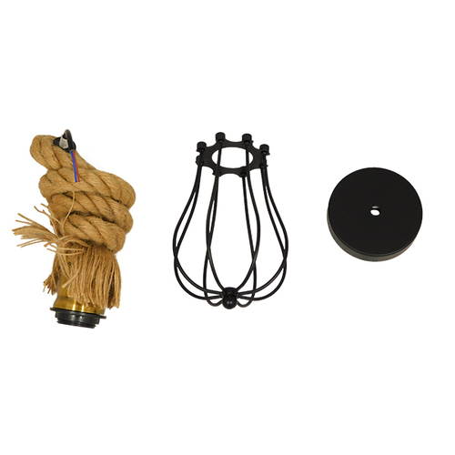 GLOBOSTAR® CAMBER 01594 Vintage Κρεμαστό Φωτιστικό Οροφής με Ντουί 1 x E27 AC 220-240V IP20 - Μαύρο & Μπεζ - Μ11 x Π11 x Υ25cm