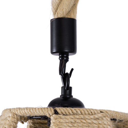 GLOBOSTAR® POLIA 01608 Boho Κρεμαστό Φωτιστικό Οροφής με Ντουί 1 x E27 AC 220-240V IP20 - Μπεζ - Μ30 x Π30 x Y42cm