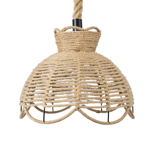 GLOBOSTAR® VENIER 01610 Boho Κρεμαστό Φωτιστικό Οροφής με Ντουί 1 x E27 AC 220-240V IP20 - Μπεζ - Μ35 x Π35 x Y26cm