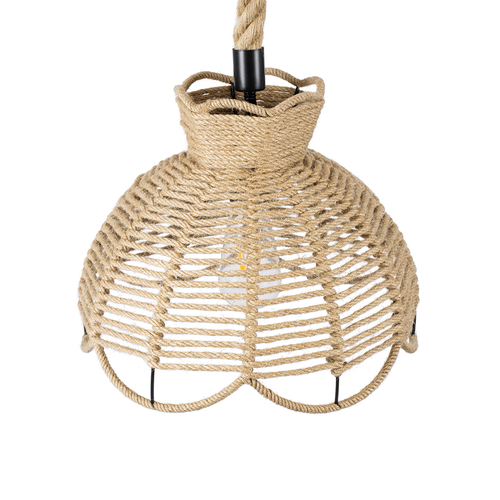 GLOBOSTAR® VENIER 01610 Boho Κρεμαστό Φωτιστικό Οροφής με Ντουί 1 x E27 AC 220-240V IP20 - Μπεζ - Μ35 x Π35 x Y26cm