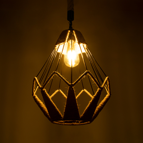 GLOBOSTAR® CONICAL 01617 Vintage Κρεμαστό Φωτιστικό Οροφής με Ντουί 1 x E27 AC 220-240V IP20 - Μαύρο & Μπεζ - Μ30 x Π30 x Υ40cm