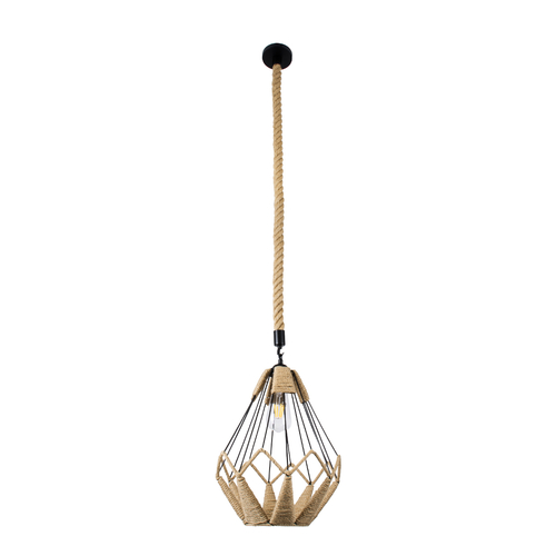 GLOBOSTAR® CONICAL 01617 Vintage Κρεμαστό Φωτιστικό Οροφής με Ντουί 1 x E27 AC 220-240V IP20 - Μαύρο & Μπεζ - Μ30 x Π30 x Υ40cm