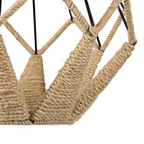 GLOBOSTAR® CONICAL 01617 Vintage Κρεμαστό Φωτιστικό Οροφής με Ντουί 1 x E27 AC 220-240V IP20 - Μαύρο & Μπεζ - Μ30 x Π30 x Υ40cm