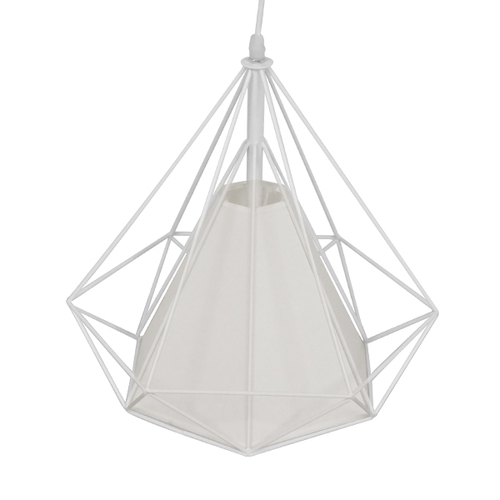 GLOBOSTAR® KAIRI 01619 Μοντέρνο Κρεμαστό Φωτιστικό Οροφής με Ντουί 1 x E27 AC 220-240V IP20 - Λευκό - Μ38 x Π38 x Υ39cm