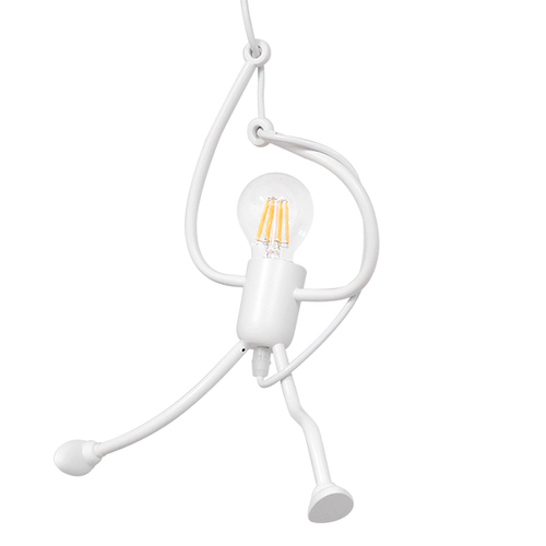 GLOBOSTAR® LITTLE MAN 01651 Μοντέρνο Κρεμαστό Φωτιστικό Οροφής με Ντουί 1 x E27 AC 220-240V IP20 - Λευκό - Μ20 x Π20 x Υ40cm