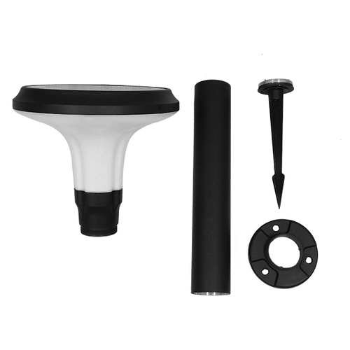 GLOBOSTAR® VEGGIE 12115 Φωτιστικό Κολωνάκι Κήπου LED 10W 500lm 120° με Ενσωματωμένο Φωτοβολταϊκό Panel 6V 2W & Επαναφορτιζόμενη Μπαταρία Li-ion 3.2V 6000mAh με Αισθητήρα Κίνησης-Ημέρας-Νύχτας Αδιάβροχο IP65 Ψυχρό Λευκό 6000K - Γκρι Ανθρακί - Μ26.5 x Π26.5 x Υ60cm - 2 Χρόνια Εγγύηση