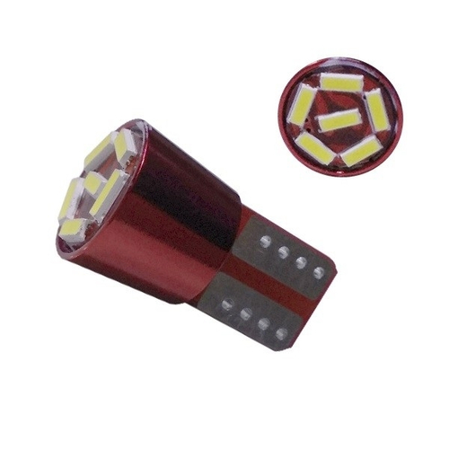 GLOBOSTAR® W5W-T10 81107 Λάμπα W5W T10 CANbus LED 1.6W 160lm 120° DC 12-24V IP20 Ψυχρό Λευκό 6000K - 6 x Epistar SMD4014 Chip - Μ1 x Π1 x Υ2.7cm - 1 Χρόνο Εγγύηση