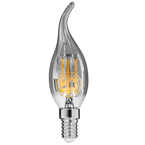 GLOBOSTAR® CANDLE 99062 Λάμπα Κεράκι E14 C35T LED 4W 400lm 360° AC 220-240V IP20 Θερμό Λευκό 2700K Dimmable - Filament Chip - Μαύρο Φιμέ - Μ3.5 x Π3.5 x Υ12cm - 3 Χρόνια Εγγύηση