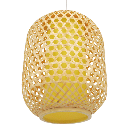 GLOBOSTAR® MAURITIUS 00899 Boho Κρεμαστό Φωτιστικό Οροφής με Ντουί 1 x E27 AC 220-240V IP20 - Μπεζ - Μ30 x Π30 x Υ40cm