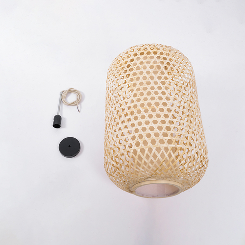 GLOBOSTAR® MAURITIUS 00901 Boho Κρεμαστό Φωτιστικό Οροφής με Ντουί 1 x E27 AC 220-240V IP20 - Μπεζ - Μ40 x Π40 x Υ60cm