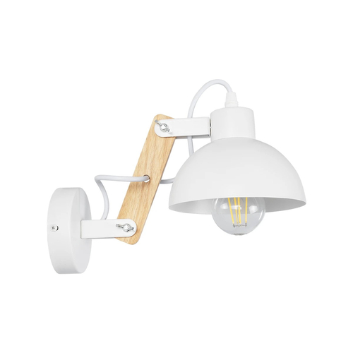 GLOBOSTAR® GRANT 00903 Μοντέρνο Φωτιστικό Τοίχου - Απλίκα με Ντουί 1 x E27 AC 220-240V IP20 - Λευκό & Μπεζ - Μ15 x Π23 x Υ22cm