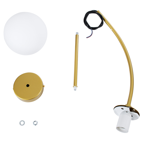 GLOBOSTAR® DRIZZLE 00921 Μοντέρνο Φωτιστικό Οροφής με Ντουί 1 x E27 AC 220-240V IP20 - Λευκό & Χρυσό - Μ15 x Π15 x Υ100cm