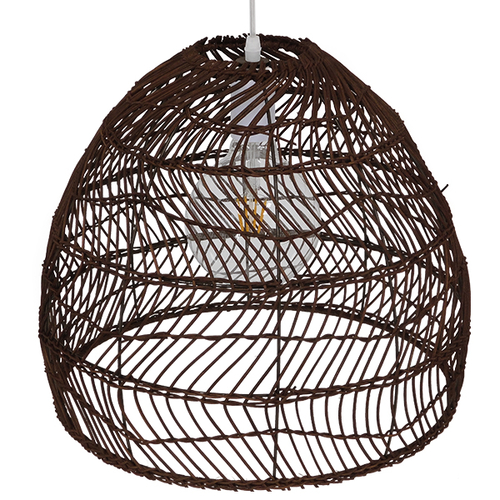 GLOBOSTAR® MALIBU 00970 Boho Κρεμαστό Φωτιστικό Οροφής με Ντουί 1 x E27 AC 220-240V IP20 - Καφέ - Μ40 x Π40 x Υ35cm