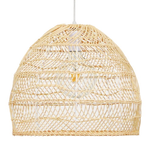 GLOBOSTAR® MALIBU 00973 Boho Κρεμαστό Φωτιστικό Οροφής με Ντουί 1 x E27 AC 220-240V IP20 - Μπεζ - Μ40 x Π40 x Υ35cm