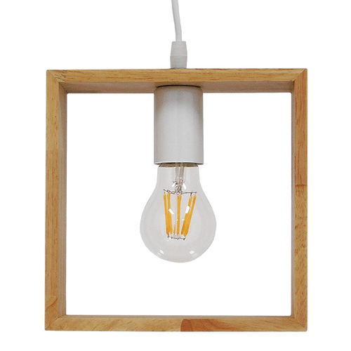 GLOBOSTAR® ELISE 01428 Μοντέρνο Κρεμαστό Φωτιστικό Οροφής με Ντουί 1 x E27 AC 220-240V IP20 - Μπεζ & Λευκό - Μ8 x Π8 x Υ23cm