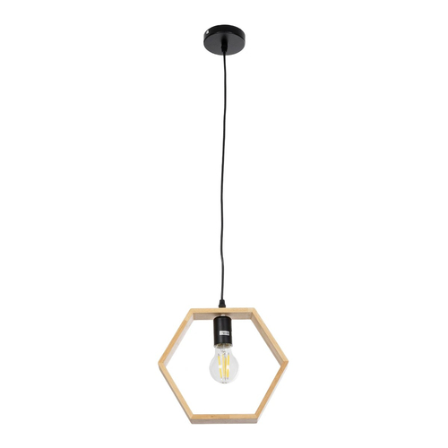 GLOBOSTAR® ELISE 01429 Μοντέρνο Κρεμαστό Φωτιστικό Οροφής με Ντουί 1 x E27 AC 220-240V IP20 - Μπεζ & Μαύρο - Μ26 x Π8 x Υ25cm