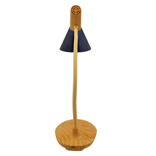 GloboStar® DRAPER 01437 Επιτραπέζιο Φωτιστικό Πορτατίφ LED 6W 500lm 360° DC 5V IP20 Φυσικό Λευκό 4500K Dimmable Μπεζ Ξύλο με Μαύρο Μέταλλο - Μ10 x Π14 x Υ33cm - 2 Xρόνια Εγγύηση