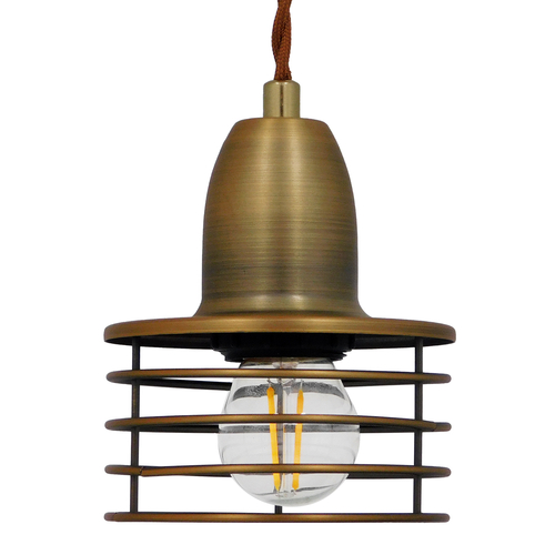 GLOBOSTAR® MANHATTAN 01454 Μοντέρνο Κρεμαστό Φωτιστικό Οροφής με Ντουί 1 x E27 AC 220-240V IP20 - Μπρούτζινο - Μ11 x Π11 x Υ14cm