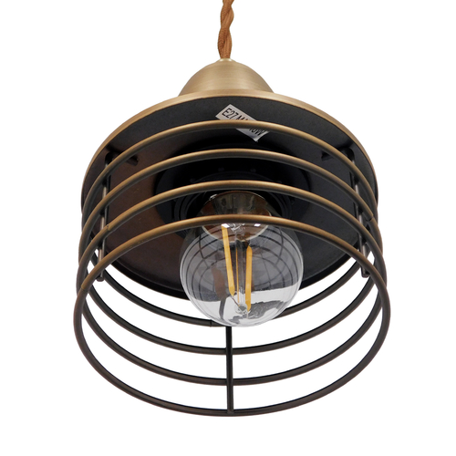 GLOBOSTAR® MANHATTAN 01454 Μοντέρνο Κρεμαστό Φωτιστικό Οροφής με Ντουί 1 x E27 AC 220-240V IP20 - Μπρούτζινο - Μ11 x Π11 x Υ14cm