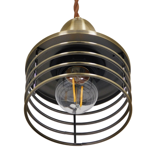 GLOBOSTAR® MANHATTAN 01455 Μοντέρνο Κρεμαστό Φωτιστικό Οροφής με Ντουί 1 x E27 AC 220-240V IP20 - Μπρούτζινο - Μ11 x Π11 x Υ14cm