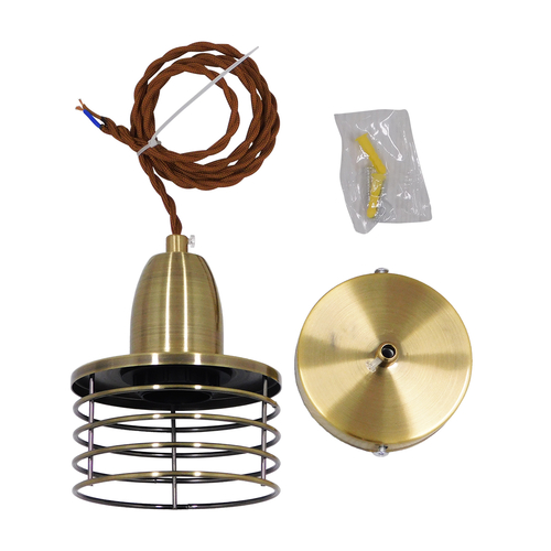 GLOBOSTAR® MANHATTAN 01455 Μοντέρνο Κρεμαστό Φωτιστικό Οροφής με Ντουί 1 x E27 AC 220-240V IP20 - Μπρούτζινο - Μ11 x Π11 x Υ14cm