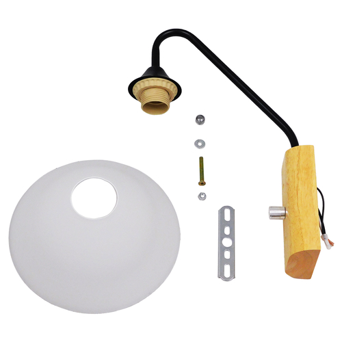 GLOBOSTAR® ALESSIA 01457 Μοντέρνο Φωτιστικό Τοίχου - Απλίκα με Ντουί 1 x E27 AC 220-240V IP20 - Μπεζ & Μαύρο - Μ18 x Π26 x Υ29cm