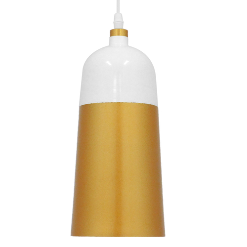 GLOBOSTAR® PALAZZO 01524 Μοντέρνο Κρεμαστό Φωτιστικό Οροφής με Ντουί 1 x E27 AC 220-240V IP20 - Λευκό & Χρυσό - Μ14 x Π14 x Υ34cm