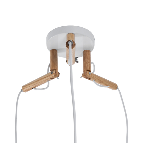 GLOBOSTAR® RAMSON 01526 Μοντέρνο Κρεμαστό Φωτιστικό Οροφής με Ντουί 3 x E27 AC 220-240V IP20 - Λευκό & Μπεζ - Μ65 x Π65 x Υ20cm