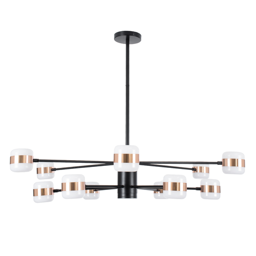 GLOBOSTAR® ORNATE 01553 Μοντέρνο Φωτιστικό Οροφής LED 104W 8320lm 360° AC 220-240V IP20 Φυσικό Λευκό 4500K - Lumileds SMD Chip - Μαύρο & Χάλκινο - Μ65 x Π65 x Υ70cm - 2 Χρόνια Εγγύηση