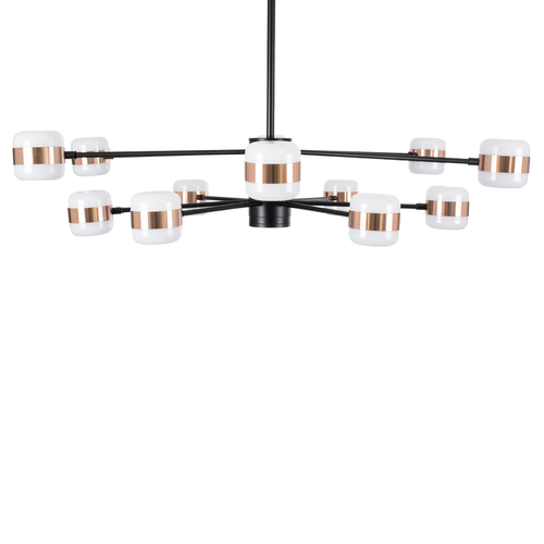 GLOBOSTAR® ORNATE 01553 Μοντέρνο Φωτιστικό Οροφής LED 104W 8320lm 360° AC 220-240V IP20 Φυσικό Λευκό 4500K - Lumileds SMD Chip - Μαύρο & Χάλκινο - Μ65 x Π65 x Υ70cm - 2 Χρόνια Εγγύηση