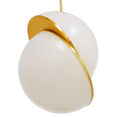 GLOBOSTAR® HUDSON 01554 Μοντέρνο Κρεμαστό Φωτιστικό Οροφής με Ντουί 1 x E27 AC 220-240V IP20 - Λευκό & Χρυσό - Μ20 x Π20 x Υ25cm