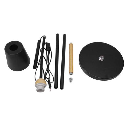 GLOBOSTAR® RIBBON 01585 Μοντέρνο Επιδαπέδιο Φωτιστικό με Ντουί 1 x E27 AC 220-240V IP20 - Μαύρο & Μπεζ - Μ13 x Π13 x Υ164cm