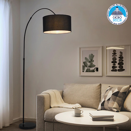 GLOBOSTAR® IMPERIAL 01587 Μοντέρνο Επιδαπέδιο Φωτιστικό με Ντουί 1 x E27 AC 220-240V IP20 - Μαύρο - Μ38 x Π38 x Υ172cm