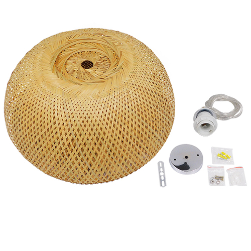 GLOBOSTAR® SAN TROPEZ 01627 Boho Κρεμαστό Φωτιστικό Οροφής με Ντουί 1 x E27 AC 220-240V IP20 - Μπεζ - Μ60 x Π60 x Υ29cm