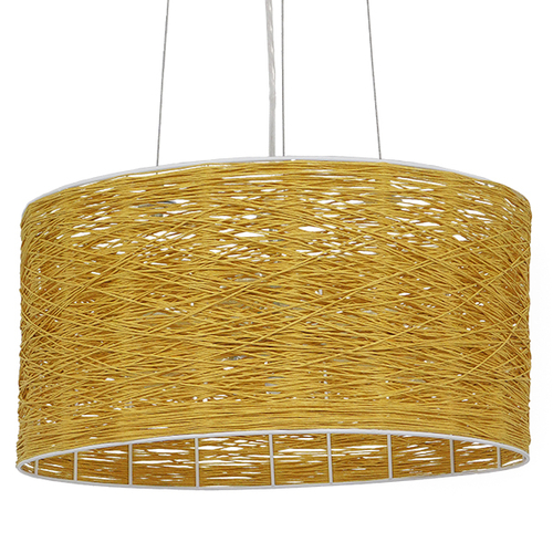 GLOBOSTAR® INCASS 01630 Vintage Κρεμαστό Φωτιστικό Οροφής με Ντουί 3 x E27 AC 220-240V IP20 - Μπεζ - Μ40 x Π40 x Υ22cm