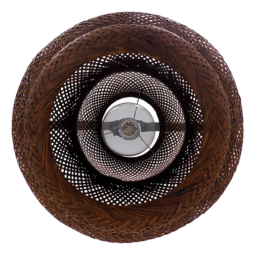 GLOBOSTAR® MALDIVES 01658 Boho Κρεμαστό Φωτιστικό Οροφής με Ντουί 1 x E27 AC 220-240V IP20 - Καφέ - Μ56 x Π56 x Υ54cm