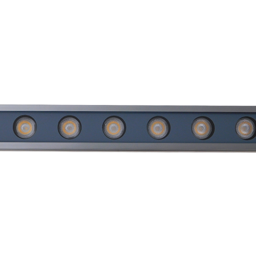 GLOBOSTAR® WASHERMARGO 05101 Μπάρα Φωτισμού Wall Washer LED 24W 2520lm 30° DC 24V Αδιάβροχο IP66 Ultra Θερμό Λευκό 2200K Dimmable - Bridgelux SMD Chip - Γκρι Ανθρακί - Μ100 x Π4 x Υ5cm - 3 Χρόνια Εγγύηση