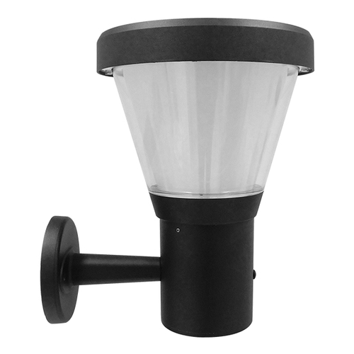 GLOBOSTAR® SOLARTIS 12126 Φωτιστικό Κολωνάκι Κήπου LED 10W 1000lm 180° με Ενσωματωμένο Φωτοβολταϊκό Panel 6V 5W & Επαναφορτιζόμενη Μπαταρία Li-ion 3.2V 6000mAh με Αισθητήρα Ημέρας-Νύχτας Αδιάβροχο IP65 Ψυχρό Λευκό 6000K - Γκρι Ανθρακί - Μ24 x Π32 x Υ28cm - 2 Χρόνια Εγγύηση