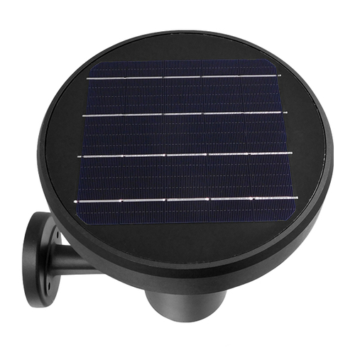 GLOBOSTAR® SOLARTIS 12126 Φωτιστικό Κολωνάκι Κήπου LED 10W 1000lm 180° με Ενσωματωμένο Φωτοβολταϊκό Panel 6V 5W & Επαναφορτιζόμενη Μπαταρία Li-ion 3.2V 6000mAh με Αισθητήρα Ημέρας-Νύχτας Αδιάβροχο IP65 Ψυχρό Λευκό 6000K - Γκρι Ανθρακί - Μ24 x Π32 x Υ28cm - 2 Χρόνια Εγγύηση