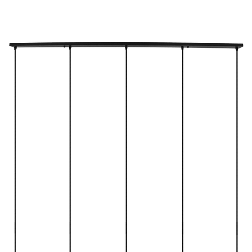 DIY Ροζέτα Φωτιστικού Μαύρη Ορθογώνια 1500x50mm με 5 Τρύπες GloboStar 90826