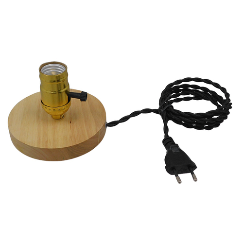 GloboStar® NOX 91047 Μοντέρνο Επιτραπέζιο Φωτιστικό Πορτατίφ Μονόφωτο 1 x E27 IP20 Μπεζ Ξύλο με Χρυσό Μέταλλο - Μ12 x Π12 x Υ10.6cm