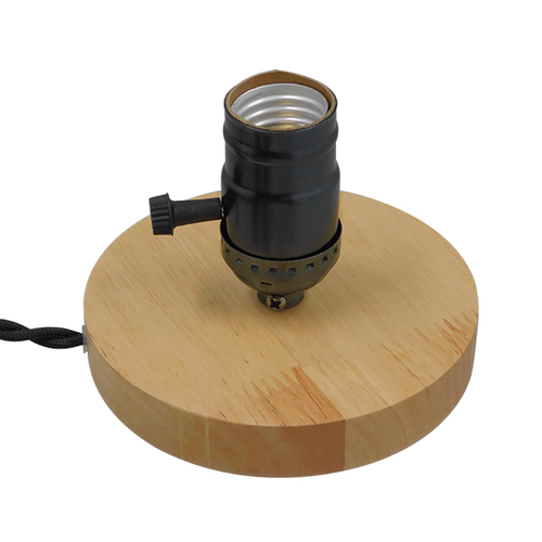 GloboStar® NOX 91049 Μοντέρνο Επιτραπέζιο Φωτιστικό Πορτατίφ Μονόφωτο 1 x E27 IP20 Μπεζ Ξύλο με Μαύρο Μέταλλο - Μ12 x Π12 x Υ10.6cm