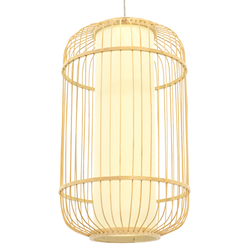 GLOBOSTAR® HIBISCUS 00894 Boho Κρεμαστό Φωτιστικό Οροφής με Ντουί 1 x E27 AC 220-240V IP20 - Μπεζ - Μ30 x Π30 x Υ50cm